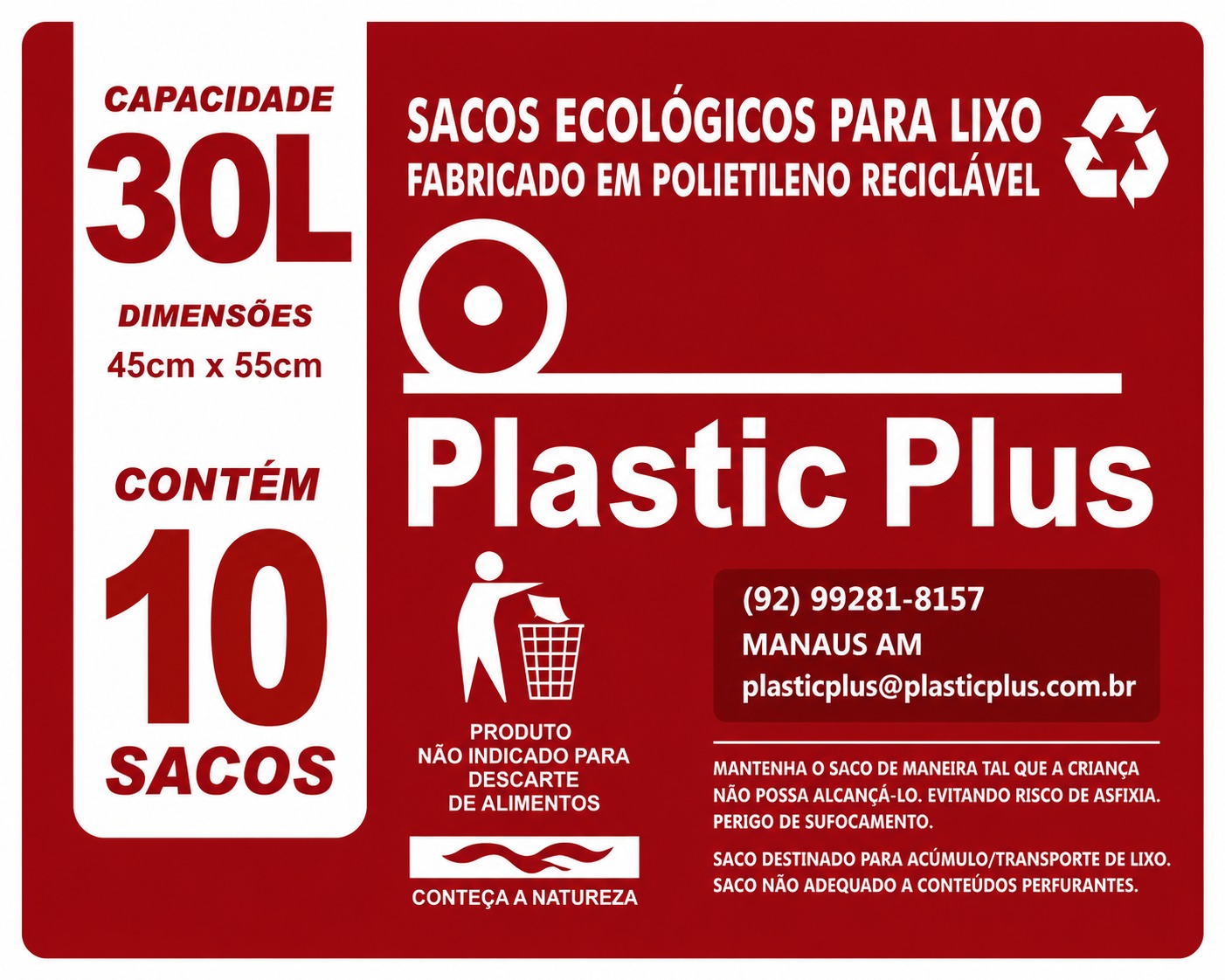 SACOS P/ LIXO 30L, FARDO COM 1.000  UNIDADES EM PCTs COM 10 SACOS