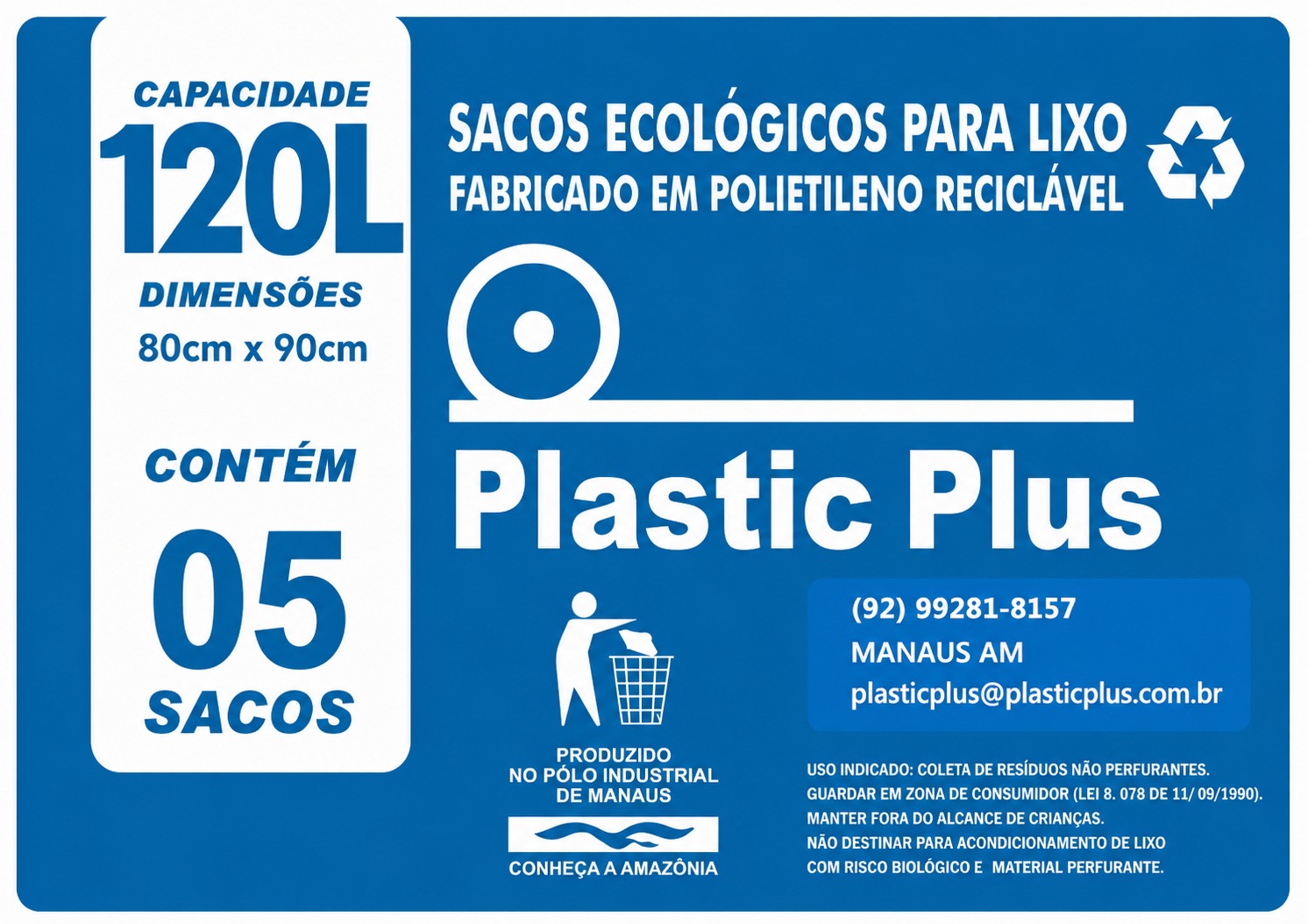 SACOS P/ LIXO 120L, FARDO COM 250  UNIDADES. 50 PCTs COM 05 SACOS